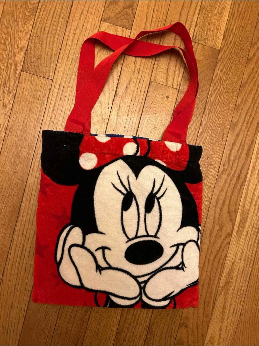 Disney Minnie Mouse Patriotic Beach Towel and Matching Terry Cloth Bag